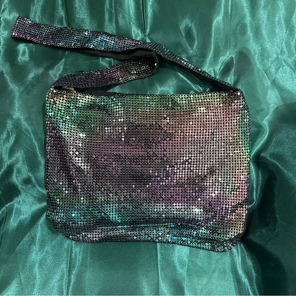 Iridescent Holographic Mesh Shoulder Bag | Y2K Rave Disco Festival Purse NWT - Picture 10 of 16
